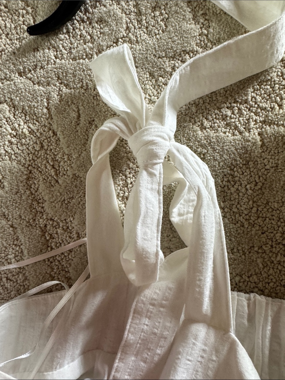 Haute Hippie White Cotton Blend Boho Maxi Dress with Tie-Shoulder Straps- XL - Picture 6 of 14